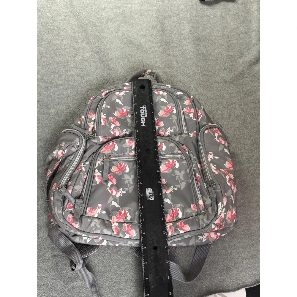 Bananafish Studio Gray Floral Diaper Bag Backpack Insulated Pocket RN 121332